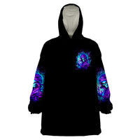 Flame Girl Skull Wearable Blanket Hoodie The Good Girl In Me Got Tired Of The Bullshit - Wonder Print Shop