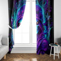 Flame Girl Skull Window Curtain The Good Girl In Me Got Tired Of The Bullshit - Wonder Print Shop