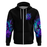 Flame Girl Skull Zip Hoodie The Good Girl In Me Got Tired Of The Bullshit - Wonder Print Shop
