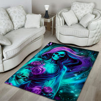 Flame Girl Skull Area Rug The Good Girl In Me Got Tired Of The Bullshit - Wonder Print Shop