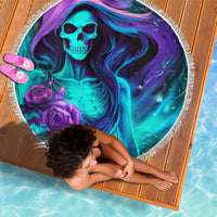 Flame Girl Skull Beach Blanket The Good Girl In Me Got Tired Of The Bullshit - Wonder Print Shop