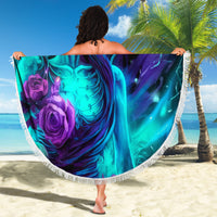 Flame Girl Skull Beach Blanket The Good Girl In Me Got Tired Of The Bullshit - Wonder Print Shop