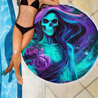 Flame Girl Skull Beach Blanket The Good Girl In Me Got Tired Of The Bullshit - Wonder Print Shop