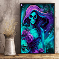 Flame Girl Skull Canvas Wall Art The Good Girl In Me Got Tired Of The Bullshit - Wonder Print Shop