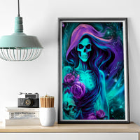 Flame Girl Skull Canvas Wall Art The Good Girl In Me Got Tired Of The Bullshit - Wonder Print Shop