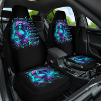 Flame Girl Skull Car Seat Cover The Good Girl In Me Got Tired Of The Bullshit - Wonder Print Shop