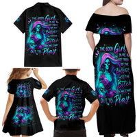 Flame Girl Skull Family Matching Off Shoulder Maxi Dress and Hawaiian Shirt The Good Girl In Me Got Tired Of The Bullshit - Wonder Print Shop