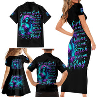 Flame Girl Skull Family Matching Short Sleeve Bodycon Dress and Hawaiian Shirt The Good Girl In Me Got Tired Of The Bullshit - Wonder Print Shop