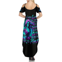 Flame Girl Skull Family Matching Summer Maxi Dress and Hawaiian Shirt The Good Girl In Me Got Tired Of The Bullshit - Wonder Print Shop