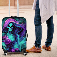 Flame Girl Skull Luggage Cover The Good Girl In Me Got Tired Of The Bullshit - Wonder Print Shop