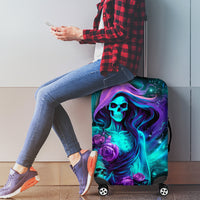 Flame Girl Skull Luggage Cover The Good Girl In Me Got Tired Of The Bullshit - Wonder Print Shop