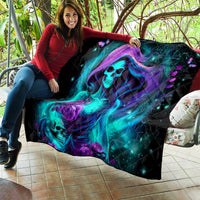 Flame Girl Skull Quilt The Good Girl In Me Got Tired Of The Bullshit - Wonder Print Shop