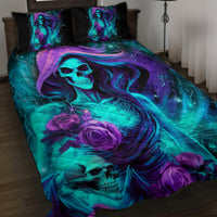 Flame Girl Skull Quilt Bed Set The Good Girl In Me Got Tired Of The Bullshit - Wonder Print Shop