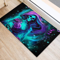 Flame Girl Skull Rubber Doormat The Good Girl In Me Got Tired Of The Bullshit - Wonder Print Shop