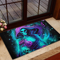 Flame Girl Skull Rubber Doormat The Good Girl In Me Got Tired Of The Bullshit - Wonder Print Shop