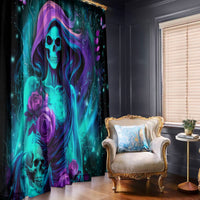 Flame Girl Skull Window Curtain The Good Girl In Me Got Tired Of The Bullshit - Wonder Print Shop