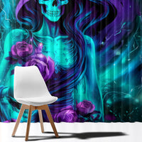 Flame Girl Skull Window Curtain The Good Girl In Me Got Tired Of The Bullshit - Wonder Print Shop