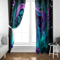 Flame Girl Skull Window Curtain The Good Girl In Me Got Tired Of The Bullshit - Wonder Print Shop