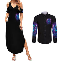 Witch Skull Couples Matching Summer Maxi Dress and Long Sleeve Button Shirt Wake Up Beasuty I't Time To Beast - Wonder Print Shop