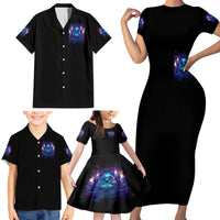 Witch Skull Family Matching Short Sleeve Bodycon Dress and Hawaiian Shirt Wake Up Beasuty I't Time To Beast - Wonder Print Shop