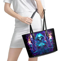 Witch Skull Leather Tote Bag Wake Up Beasuty I't Time To Beast - Wonder Print Shop
