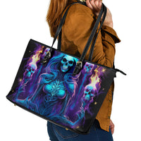 Witch Skull Leather Tote Bag Wake Up Beasuty I't Time To Beast - Wonder Print Shop