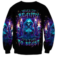 Witch Skull Sweatshirt Wake Up Beasuty I't Time To Beast - Wonder Print Shop