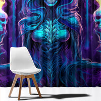 Witch Skull Window Curtain Wake Up Beasuty I't Time To Beast - Wonder Print Shop