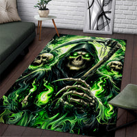 Flame Reaper Skull Area Rug I'm Not Anti Social I'm Just Not User Friendly - Wonder Print Shop