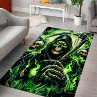 Flame Reaper Skull Area Rug I'm Not Anti Social I'm Just Not User Friendly - Wonder Print Shop