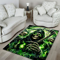 Flame Reaper Skull Area Rug I'm Not Anti Social I'm Just Not User Friendly - Wonder Print Shop