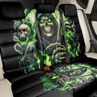 Flame Reaper Skull Back Car Seat Cover I'm Not Anti Social I'm Just Not User Friendly - Wonder Print Shop