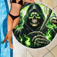 Flame Reaper Skull Beach Blanket I'm Not Anti Social I'm Just Not User Friendly - Wonder Print Shop