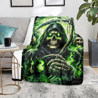 Flame Reaper Skull Blanket I'm Not Anti Social I'm Just Not User Friendly