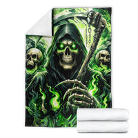 Flame Reaper Skull Blanket I'm Not Anti Social I'm Just Not User Friendly