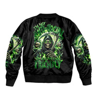 Flame Reaper Skull Bomber Jacket I'm Not Anti Social I'm Just Not User Friendly - Wonder Print Shop