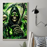 Flame Reaper Skull Canvas Wall Art I'm Not Anti Social I'm Just Not User Friendly - Wonder Print Shop
