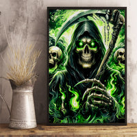Flame Reaper Skull Canvas Wall Art I'm Not Anti Social I'm Just Not User Friendly - Wonder Print Shop