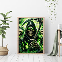 Flame Reaper Skull Canvas Wall Art I'm Not Anti Social I'm Just Not User Friendly - Wonder Print Shop