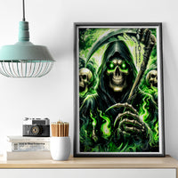 Flame Reaper Skull Canvas Wall Art I'm Not Anti Social I'm Just Not User Friendly - Wonder Print Shop