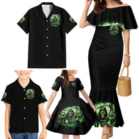 Flame Reaper Skull Family Matching Mermaid Dress and Hawaiian Shirt I'm Not Anti Social I'm Just Not User Friendly - Wonder Print Shop