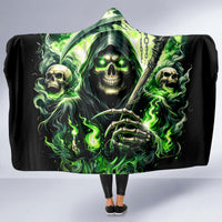 Flame Reaper Skull Hooded Blanket I'm Not Anti Social I'm Just Not User Friendly