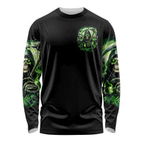 Flame Reaper Skull Long Sleeve Shirt I'm Not Anti Social I'm Just Not User Friendly - Wonder Print Shop