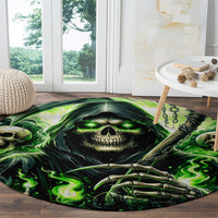 Flame Reaper Skull Round Carpet I'm Not Anti Social I'm Just Not User Friendly