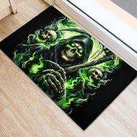 Flame Reaper Skull Rubber Doormat I'm Not Anti Social I'm Just Not User Friendly - Wonder Print Shop
