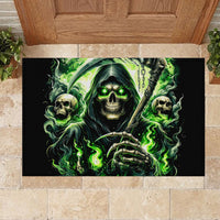 Flame Reaper Skull Rubber Doormat I'm Not Anti Social I'm Just Not User Friendly - Wonder Print Shop
