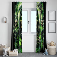 Flame Reaper Skull Window Curtain I'm Not Anti Social I'm Just Not User Friendly - Wonder Print Shop