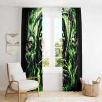 Flame Reaper Skull Window Curtain I'm Not Anti Social I'm Just Not User Friendly - Wonder Print Shop