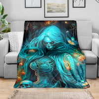 Witch Skull Blanket She Whispered Back Iam The Storm