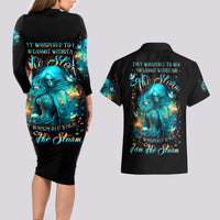 Witch Skull Couples Matching Long Sleeve Bodycon Dress and Hawaiian Shirt She Whispered Back Iam The Storm - Wonder Print Shop